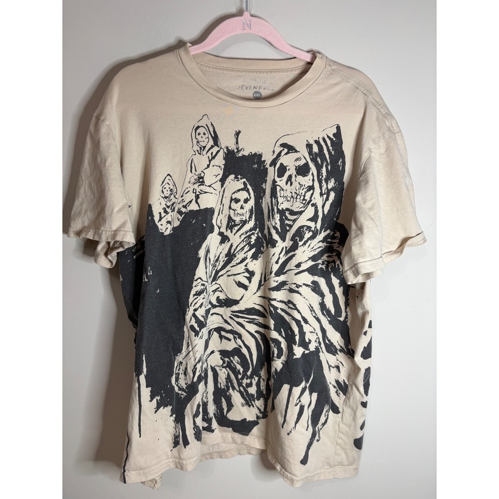 Avenged Sevenfold 2023 North American Tour Graphic T-Shirt Tan Mens 2XL